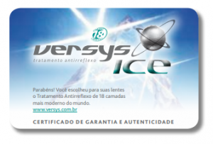 Certificado de garantia Versys Ice
